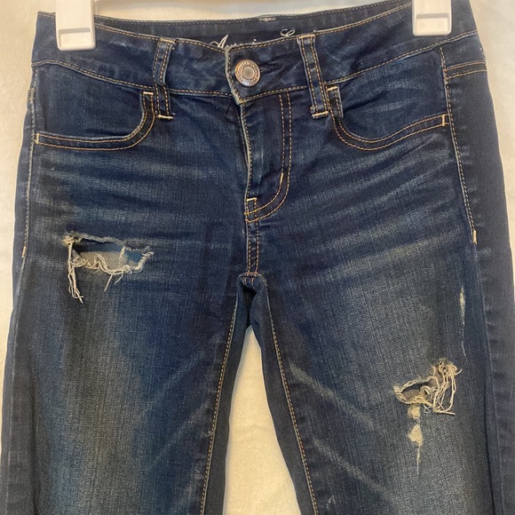 American Eagle Super Stretch Skinny Distressed Jeggings - Picture 2 of 6